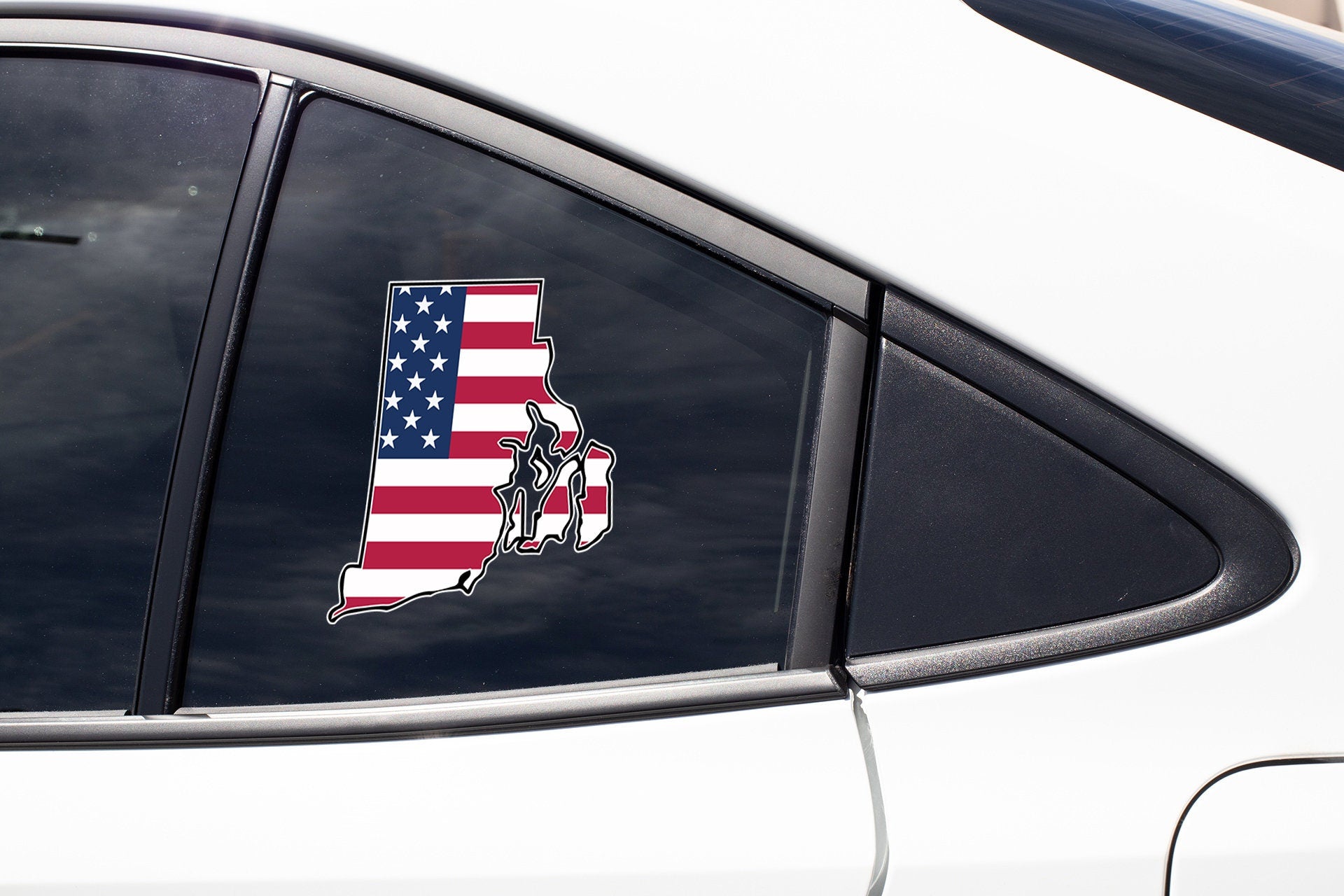a car with a sticker of the state of florida on it