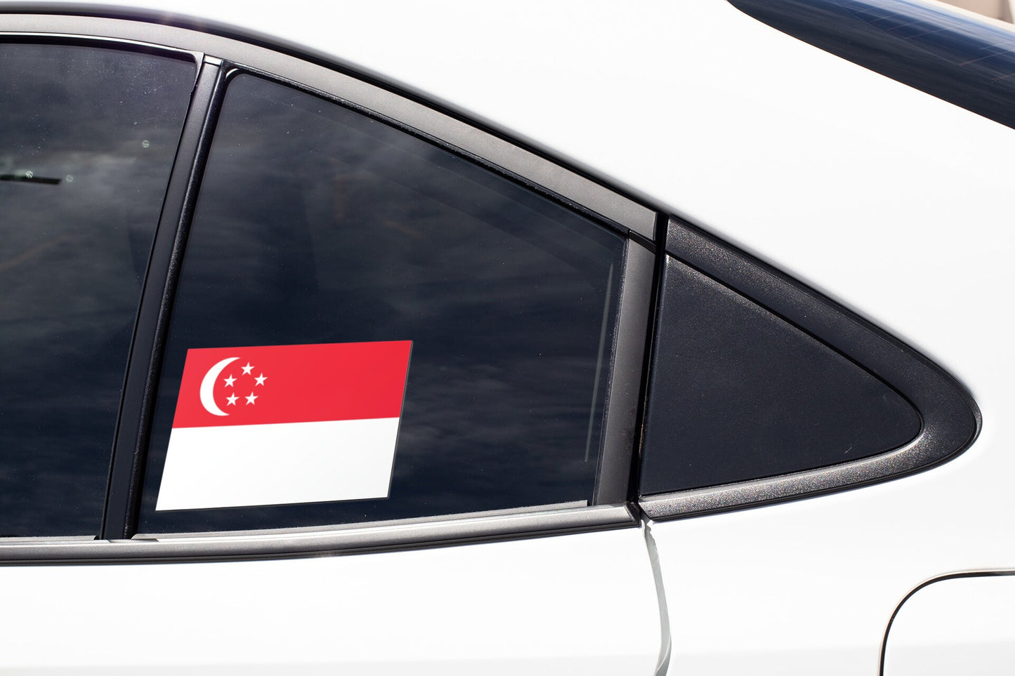 Singapore Flag Sticker Decal / Republic of Singapore / Majulah Singapura / Singaporean /