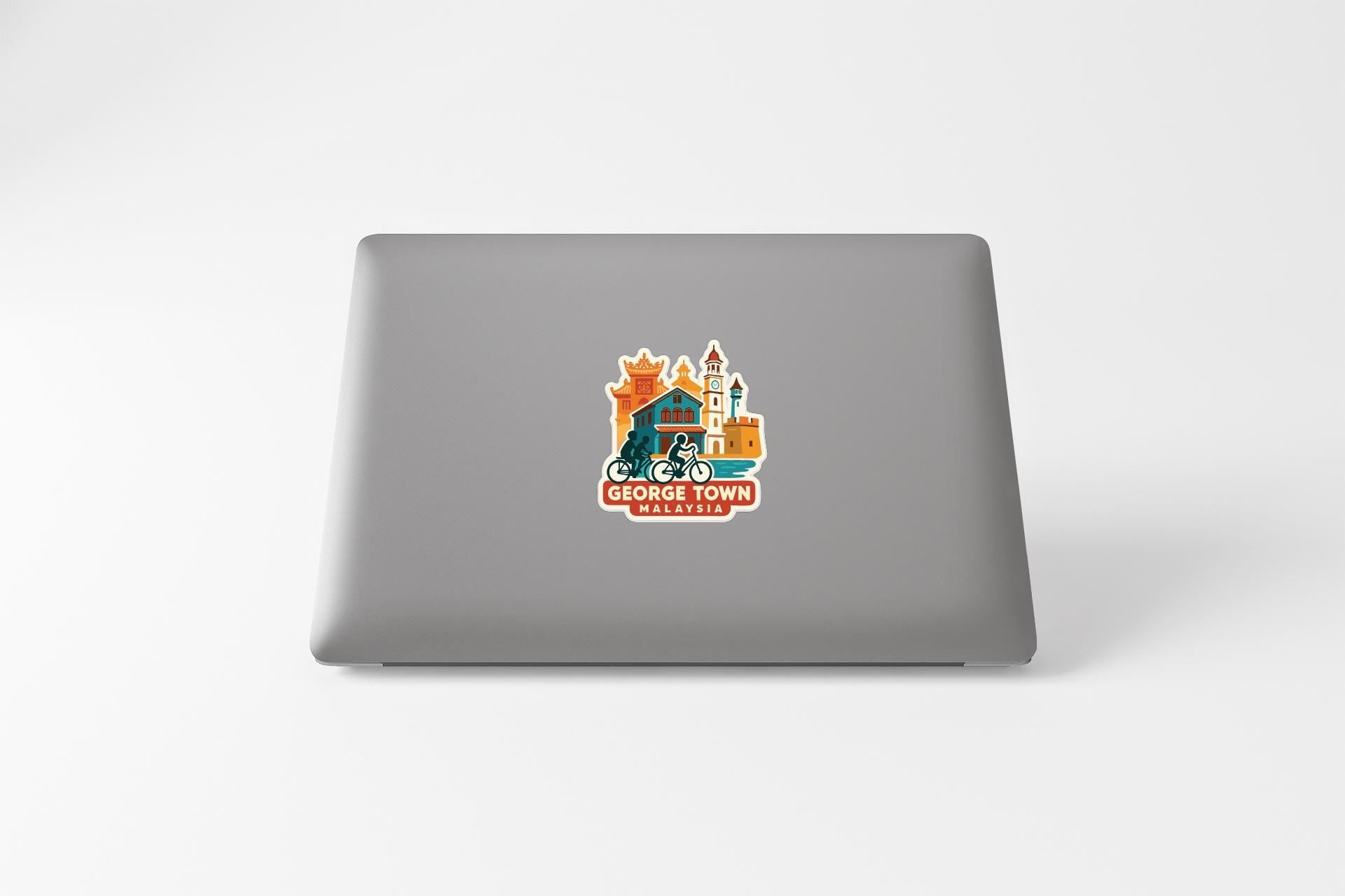 a sticker on the back of a laptop.
