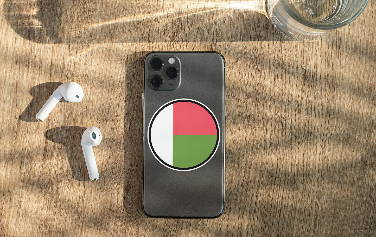 Madagascar Flag Circle Sticker Decal