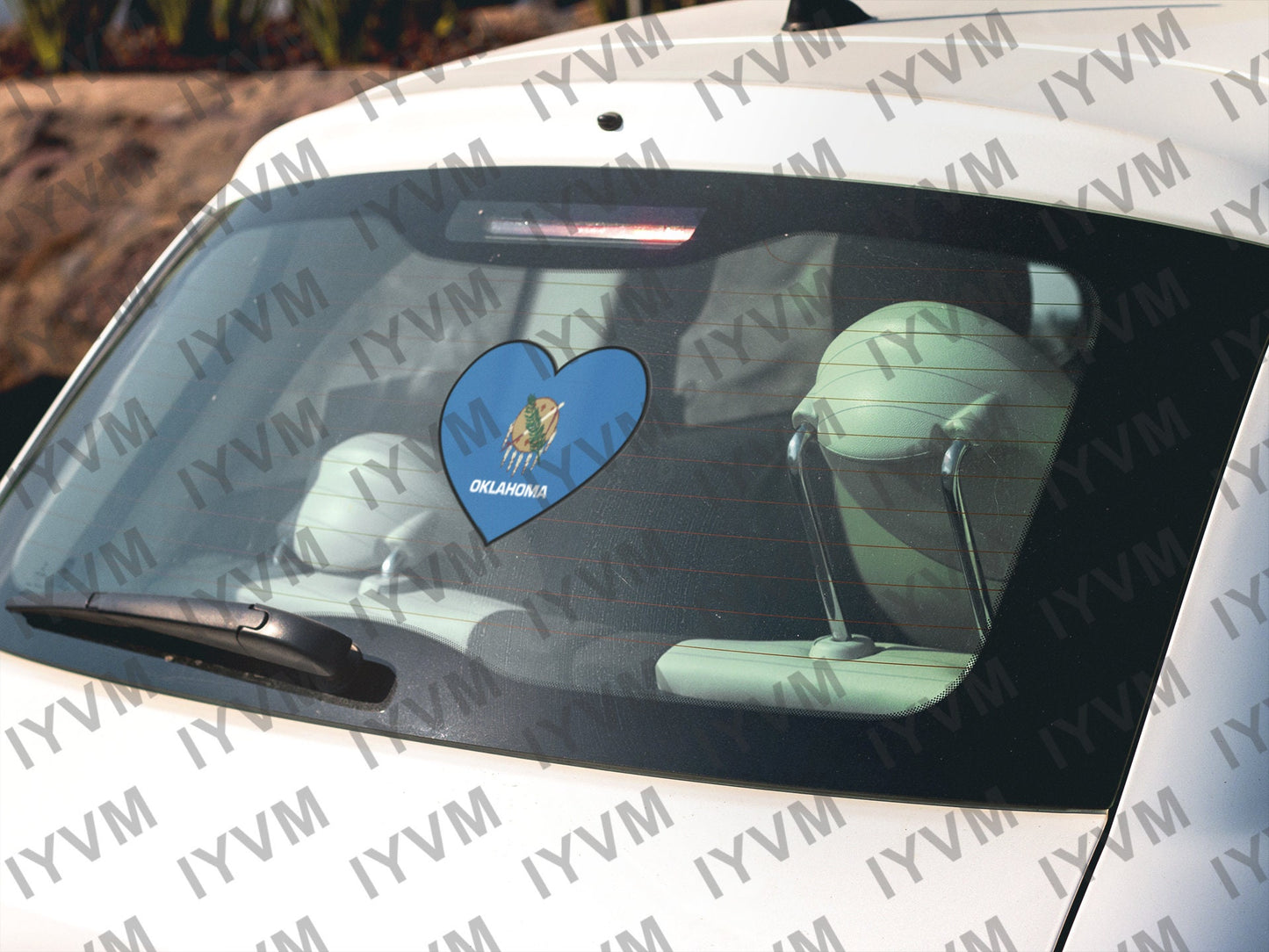 State of Oklahoma Flag Heart Sticker Decal  USA Oklahoma State  Oklahoma City  The Sooner State  Native America / Land of the Red Man