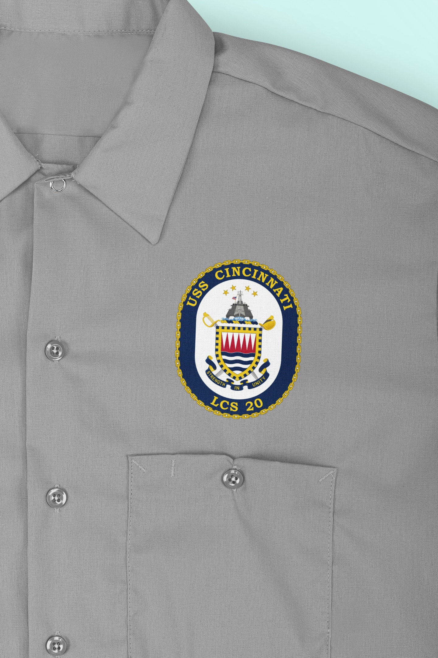 USS Cincinnati LCS-20 Badge Iron On Heat Transfer Vinyl HTV Independence Class Littoral combat ship