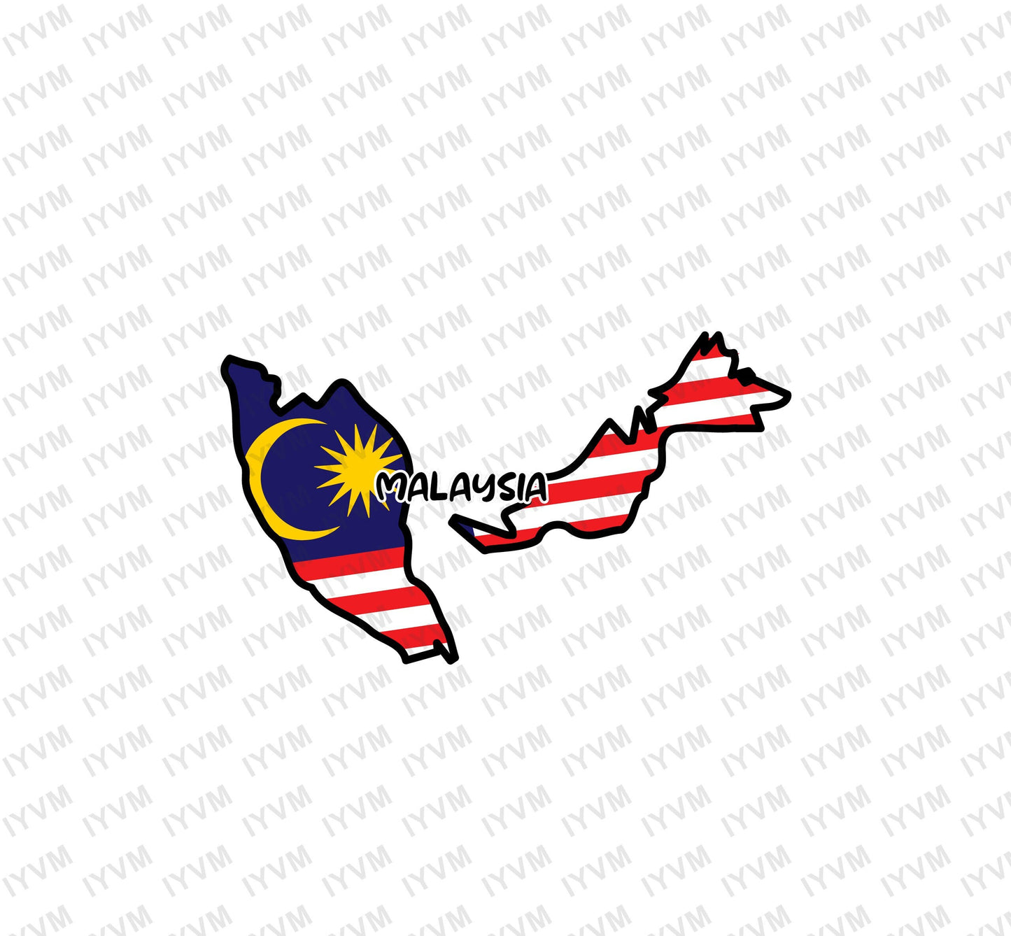 Malaysia Map Iron On Heat Transfer Vinyl HTV / Bersekutu Bertambah Mutu / Putrajaya / Malaysian Active