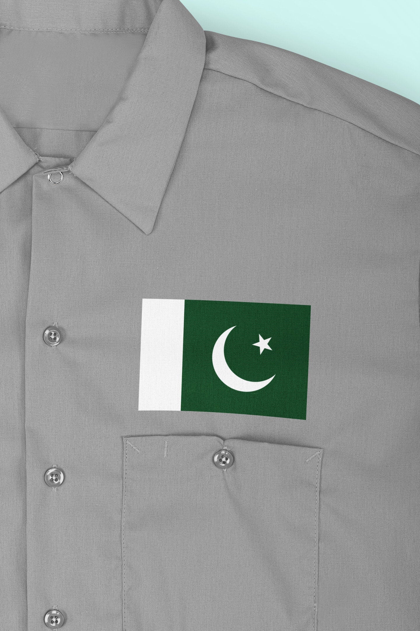 Pakistan Flag Iron On Heat Transfer Vinyl HTV / Islamic Republic of Pakistan / Islamabad / Pakistani