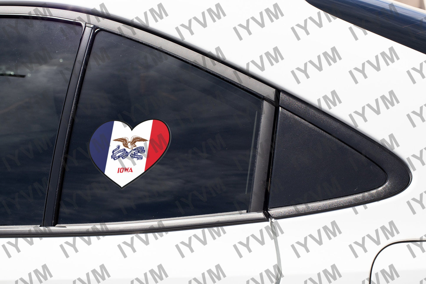 State of Iowa Flag Heart Sticker Decal  USA Iowa State  Des Moines  The Hawkeye State