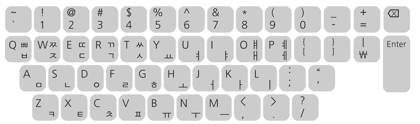Korean QWERTY Keyboard Sticker in Several Color Vinyl Sticker Decal