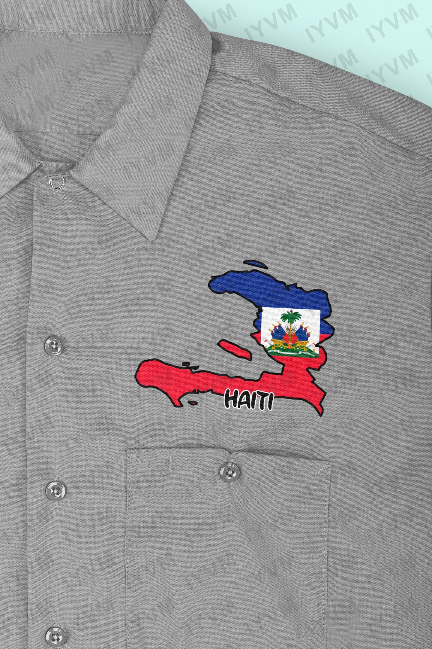 Haiti Map Iron On Heat Transfer Vinyl HTV / Republic of Haiti / Hayti / Liberté, égalité, fraternité / Port-au-Prince / Haitian
