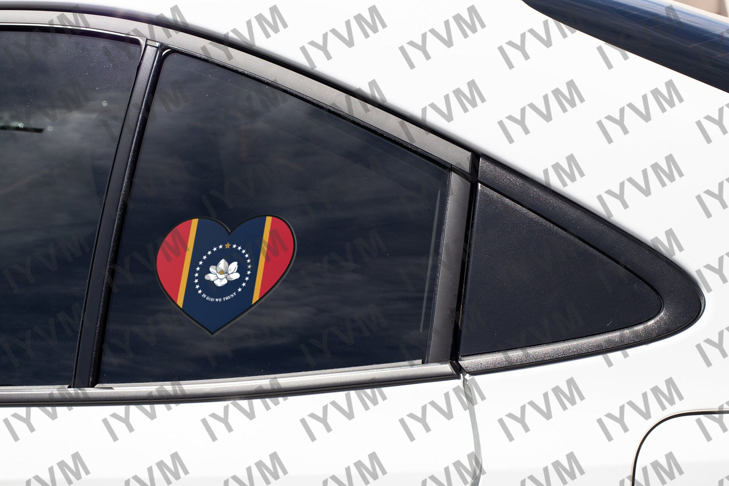 State of Mississippi Flag Heart Sticker Decal  USA Mississippi State  Jackson  The Magnolia State  The Birthplace of America's Music