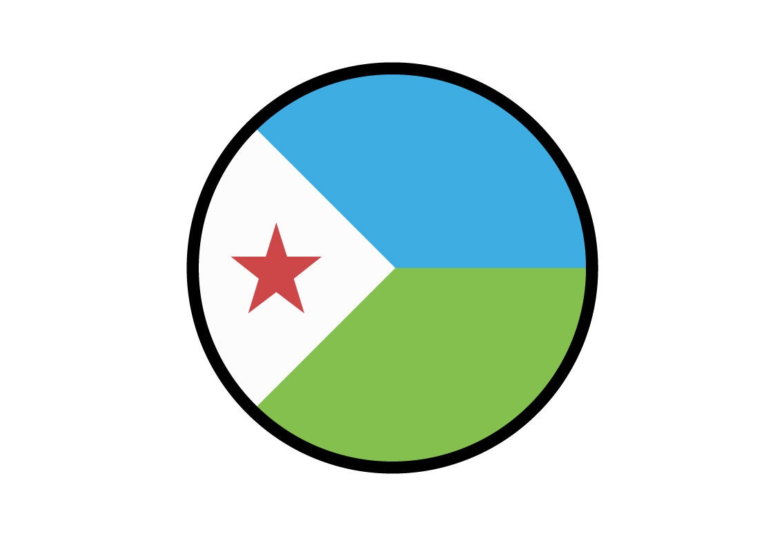Djibouti Flag Circle Sticker Decal