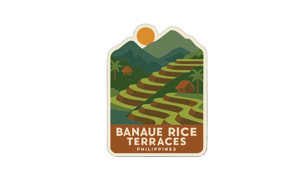 Banaue Rice Terraces Philippines Iron On Heat Transfer Vinyl HTV Symbolic