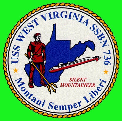 USS West Virginia SSBN-736 Badge Iron On Heat Transfer Vinyl HTV Ohio Class Ballistic missile submarine