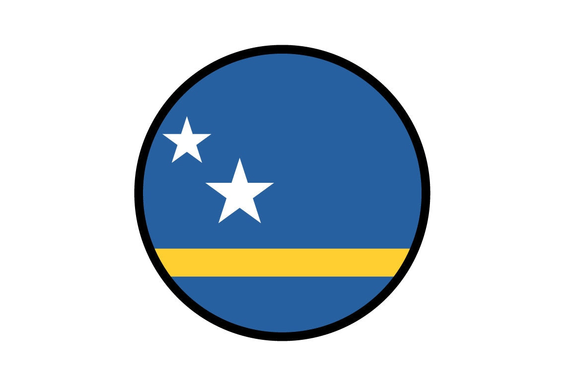 Curacao Flag Circle Sticker Decal