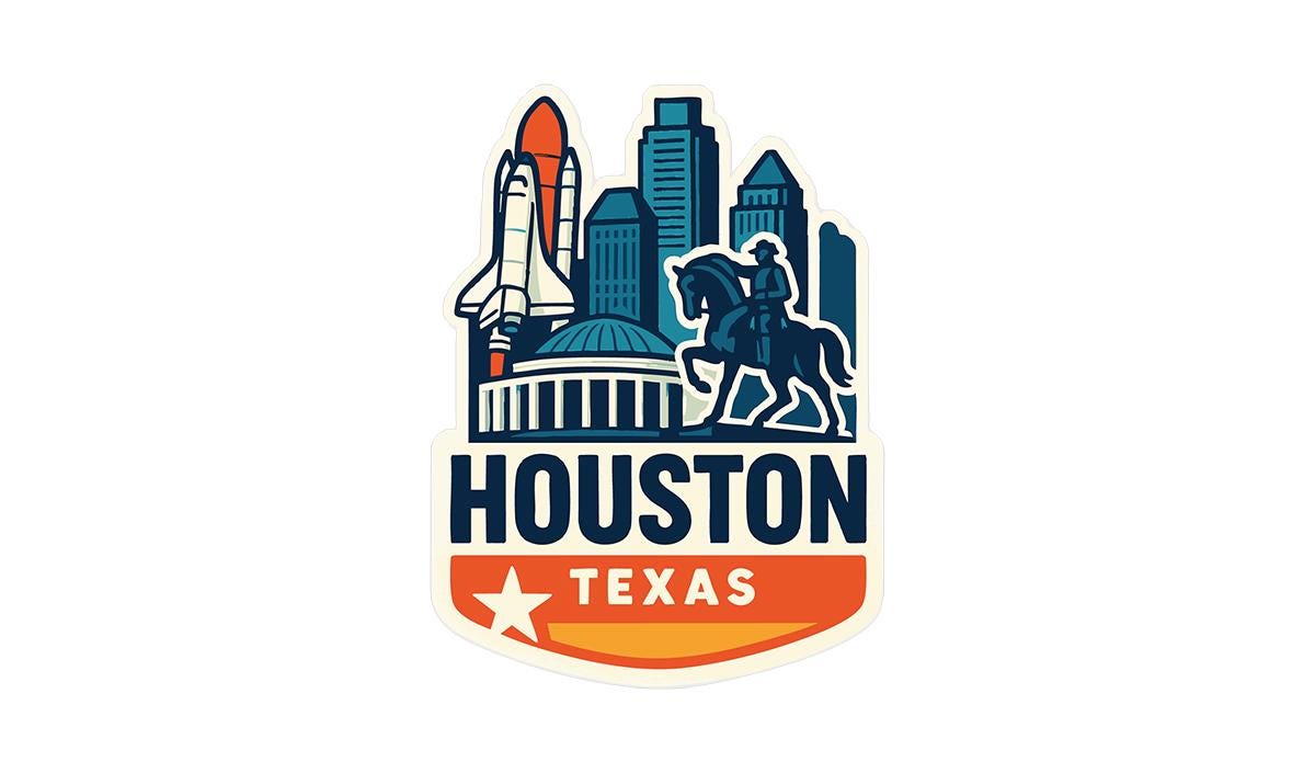 a sticker with a picture of a man riding a horse