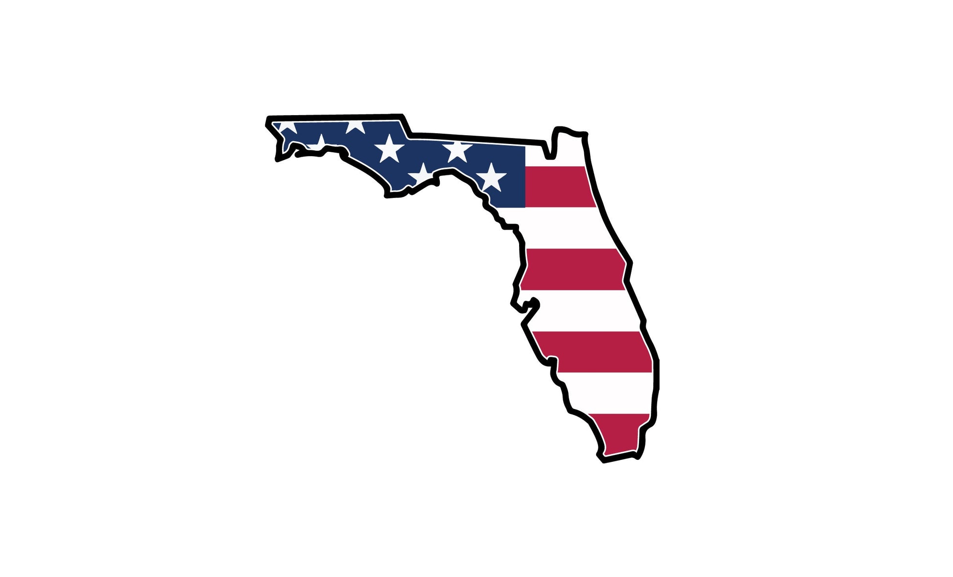 a map of the state of florida with the american flag