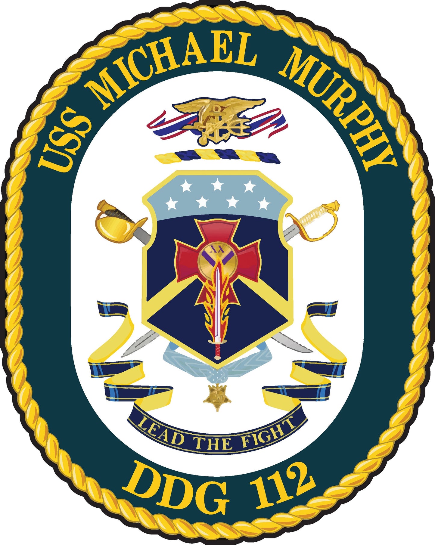 USS Michael Murphy DDG-112 Badge Iron On Heat Transfer Vinyl HTV Arleigh Burke Class Destroyer