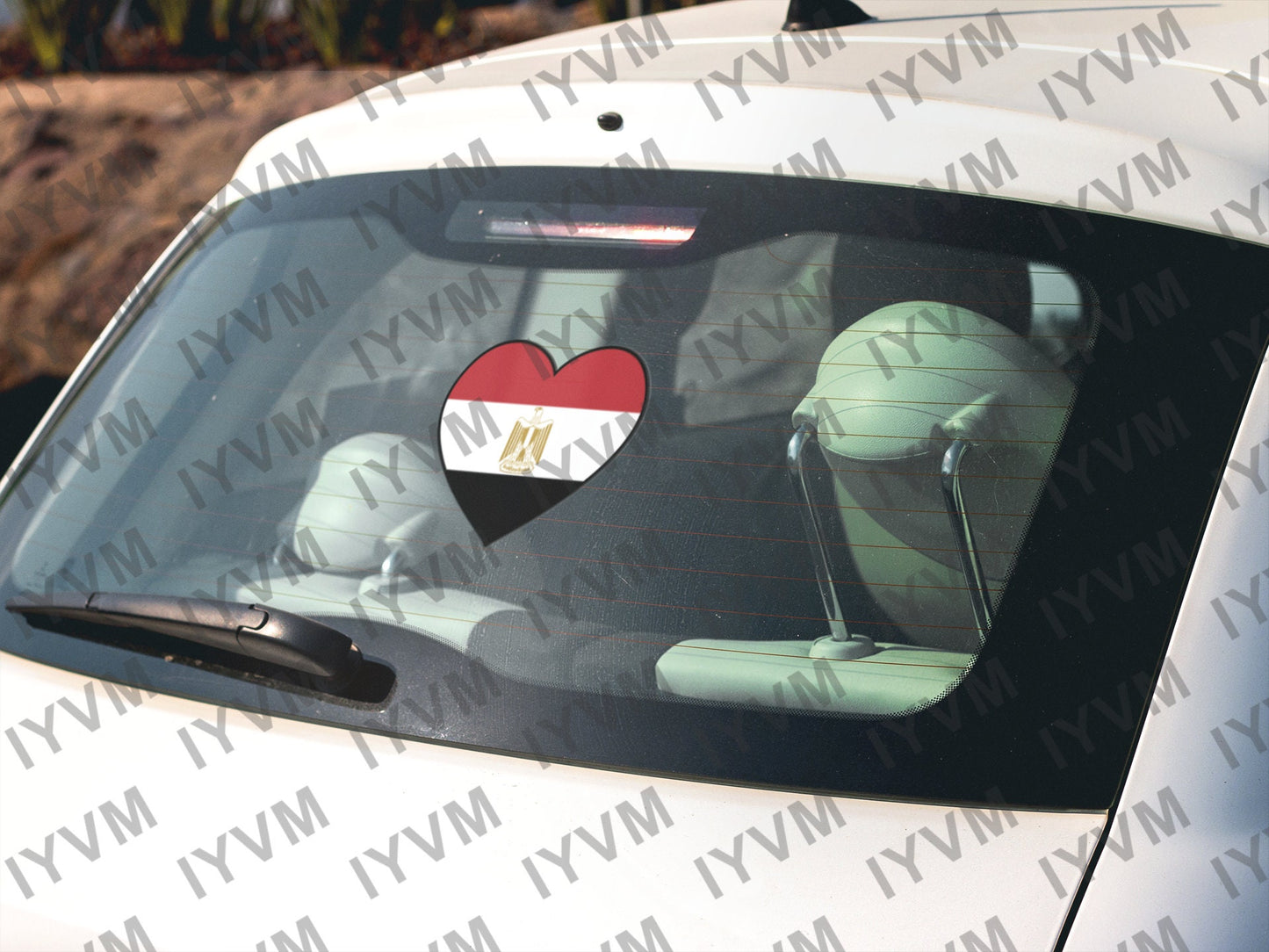 Egypt Flag Heart Sticker Decal / Arab Republic of Egypt / Cairo / Egyptian