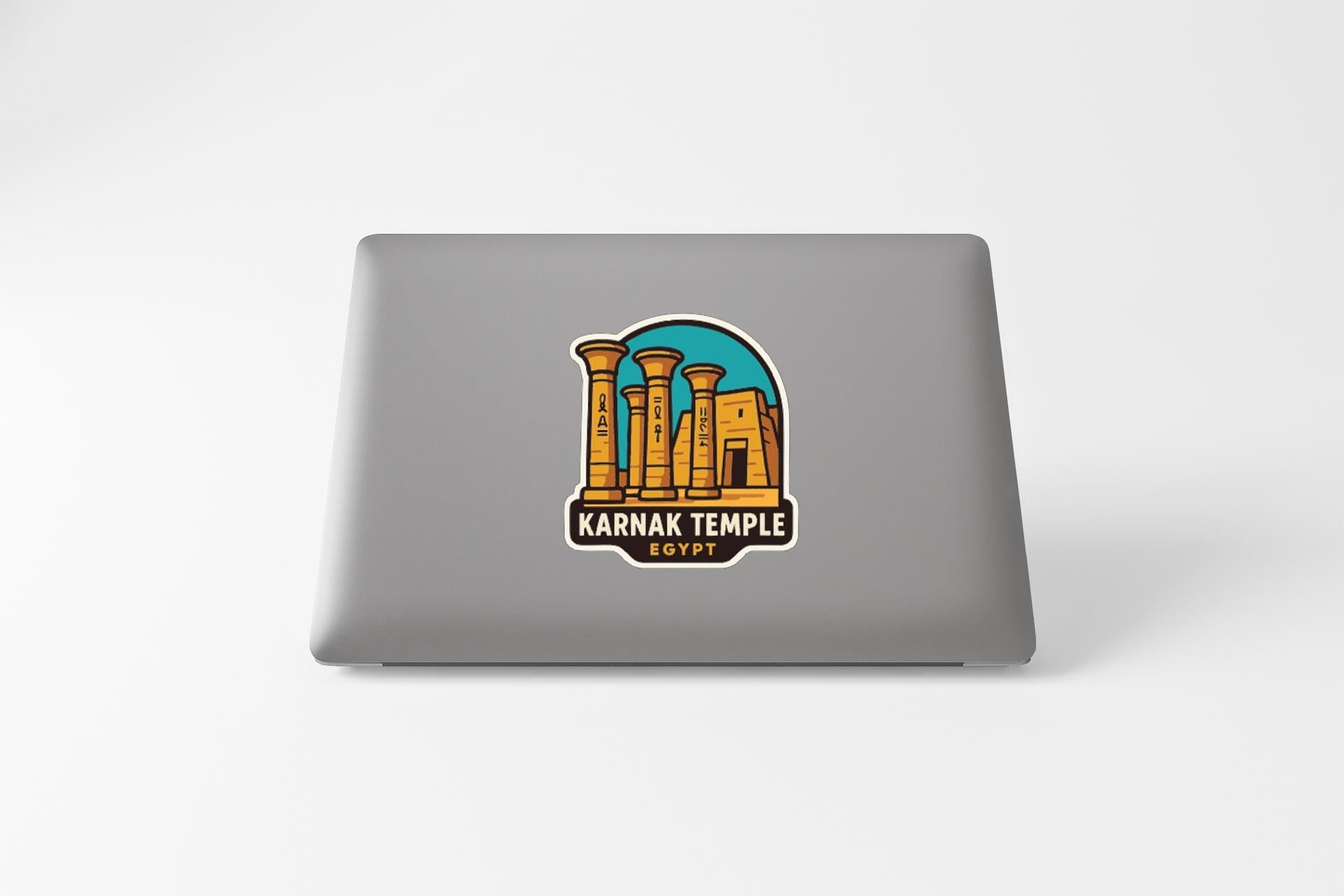 a sticker or decal of the Karnak Temple in Egypt, which is a large ancient temple complex located in Luxor, Egypt.
