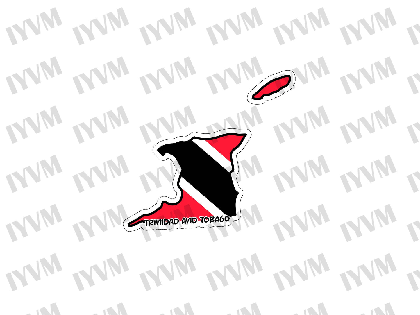 Trinidad and Tobago Map Flag Sticker Decal / Together We Aspire, Together We Achieve / Port of Spain / Trinbagonian / Trini