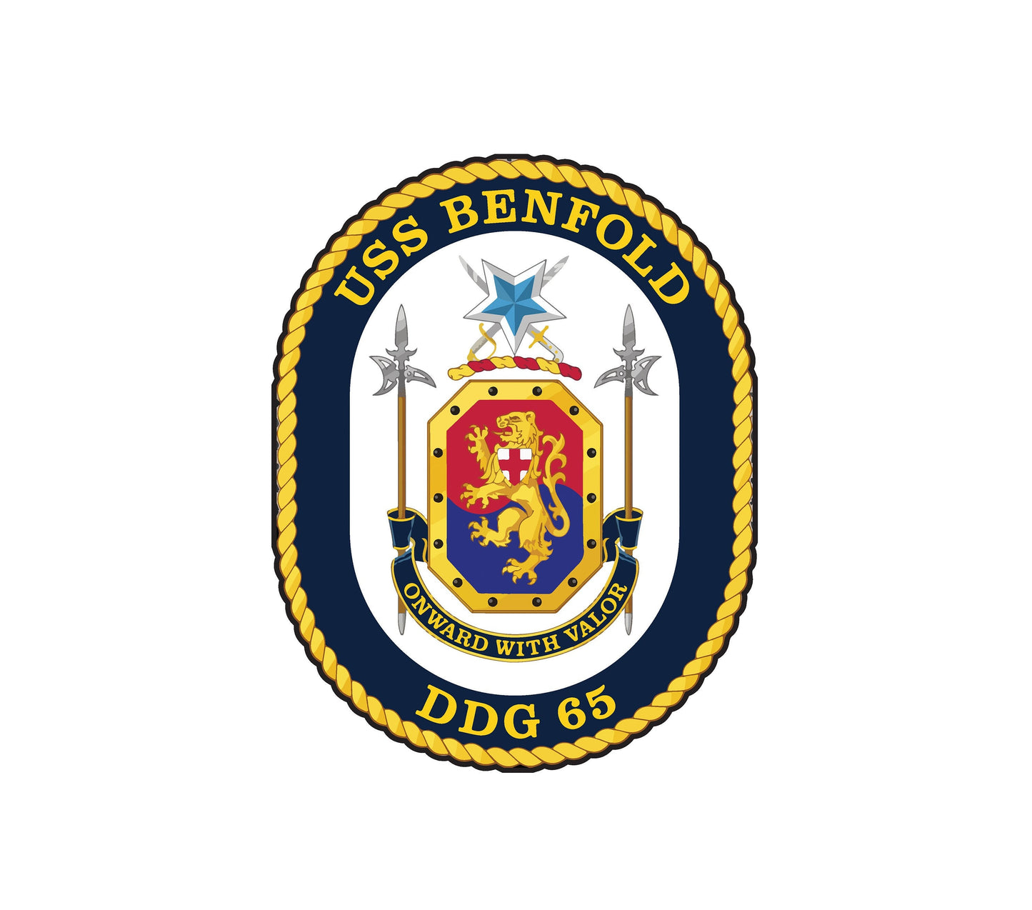 USS Benfold DDG-65 Badge Sticker Decal Arleigh Burke Class Destroyer Car Sticker Bumper Sticker for Car Emblem