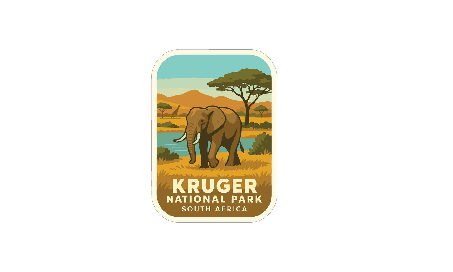 an illustration of an elephant in Kruger National Park, South Africa.
