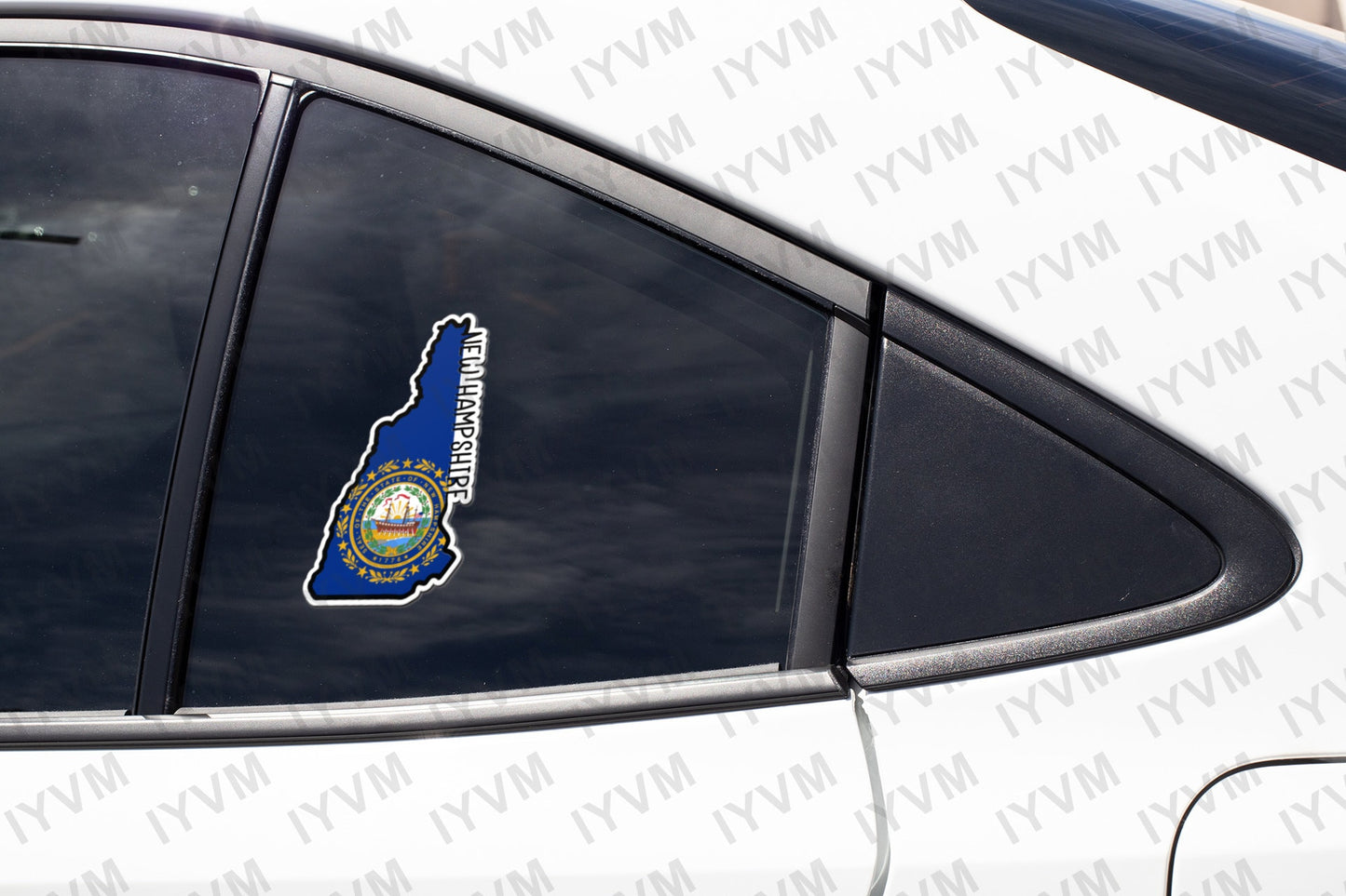 State of New Hampshire Map Flag Sticker Decal  USA New Hampshire State  Concord  The Granite State  The Live Free or Die State