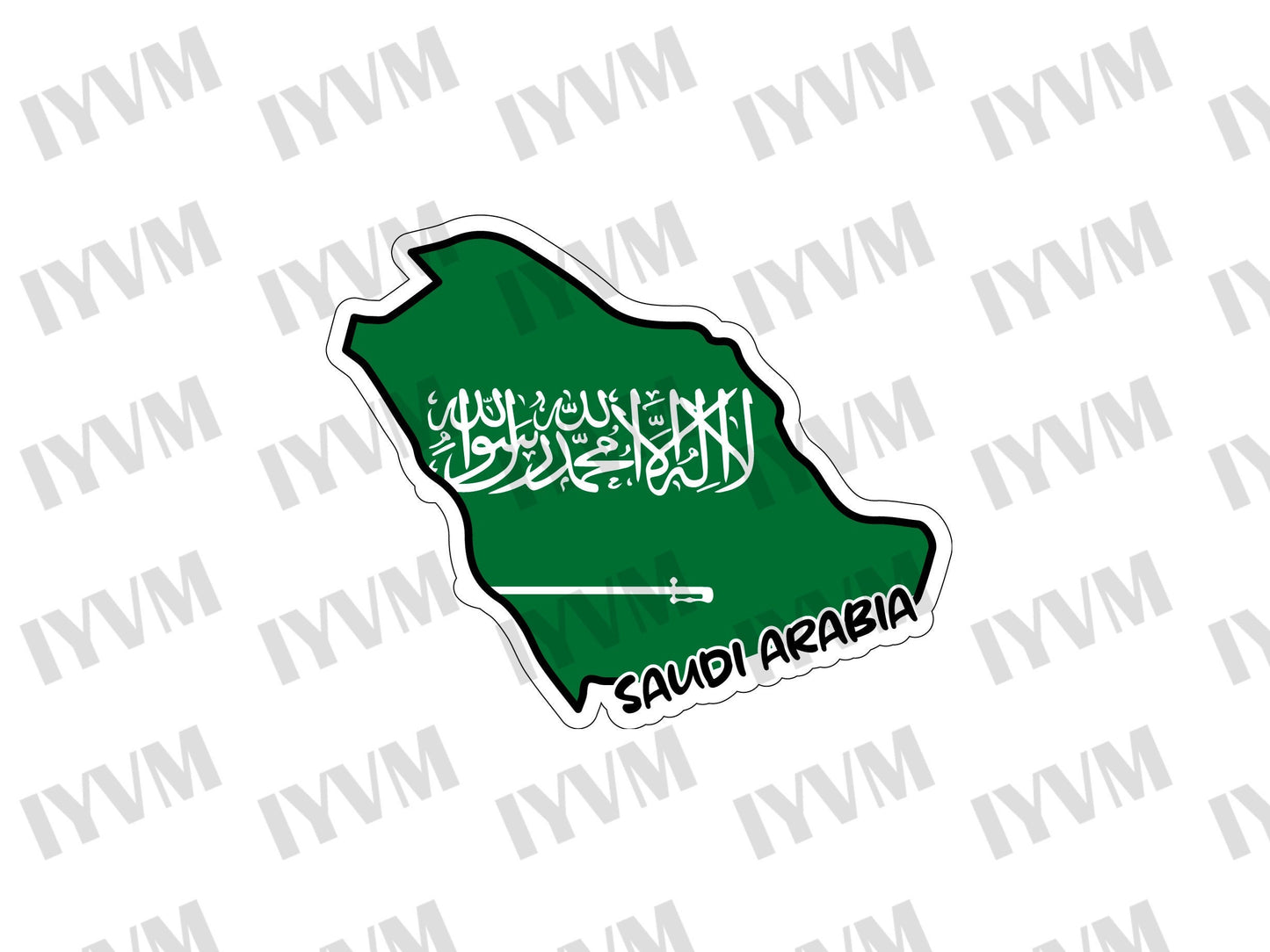 Saudi Arabia Map Flag Sticker Decal / Kingdom of Saudi Arabia / Riyadh / Saudi Arabian