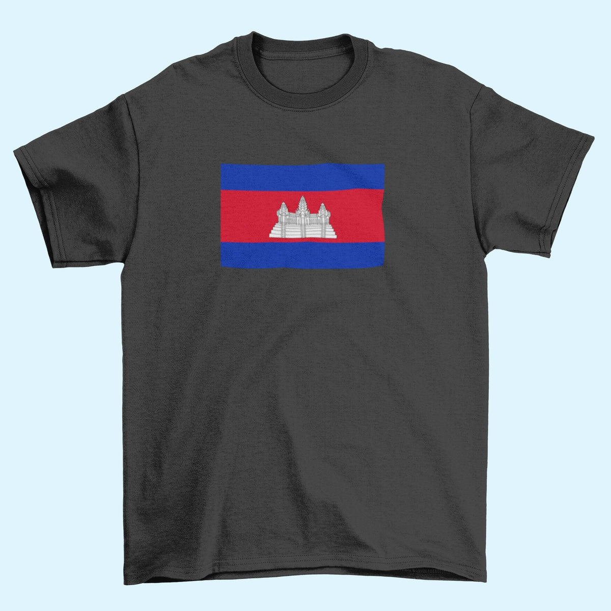 Cambodia Flag Iron On Heat Transfer Vinyl HTV / Phnom Penh / Kampuchea / Kingdom of Cambodia