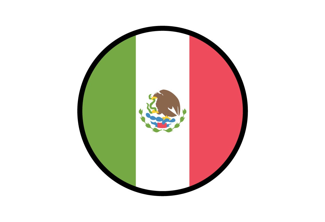 Mexico Flag Circle Sticker Decal