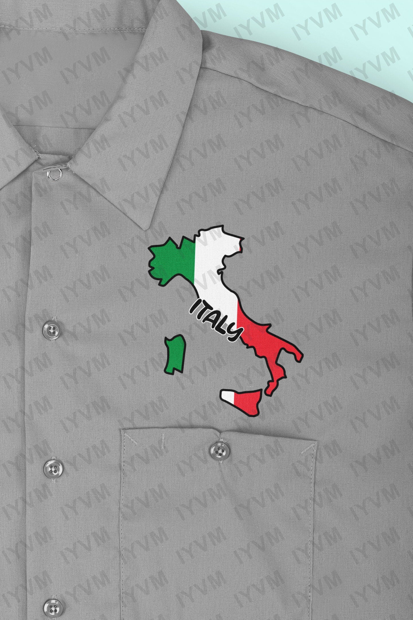 Italy Map Iron On Heat Transfer Vinyl HTV / Italian Republic / Republic of Italy / Rome /