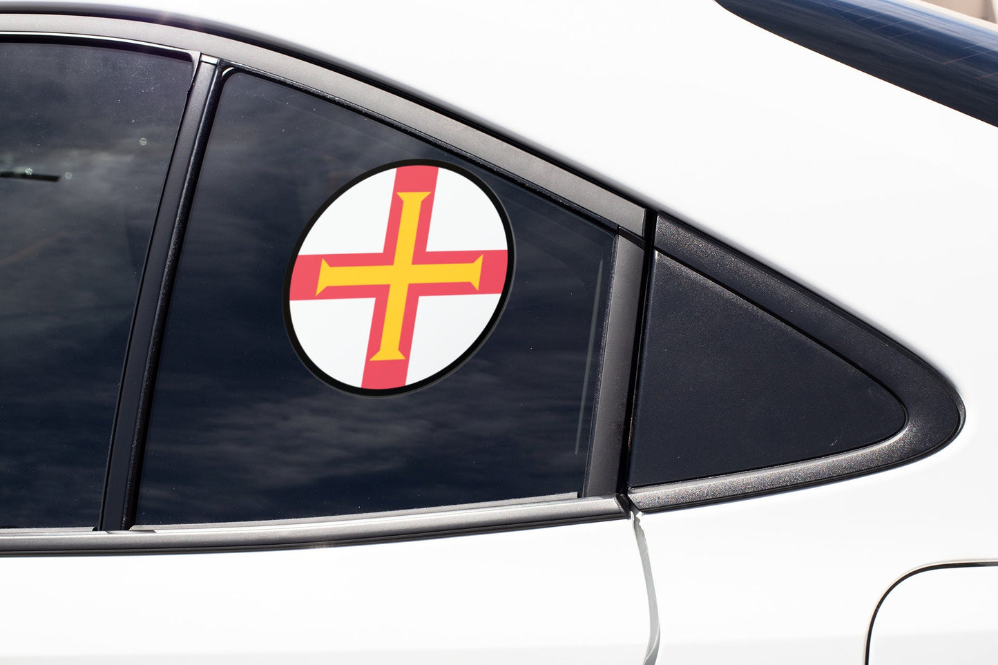 Guernsey Flag Circle Sticker Decal