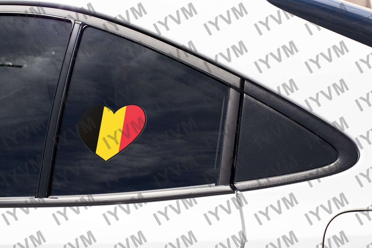 Belgium Flag Heart Sticker Decal / Brussels / Eendracht maakt macht / L'union fait la force / Einigkeit macht stark / Belgian