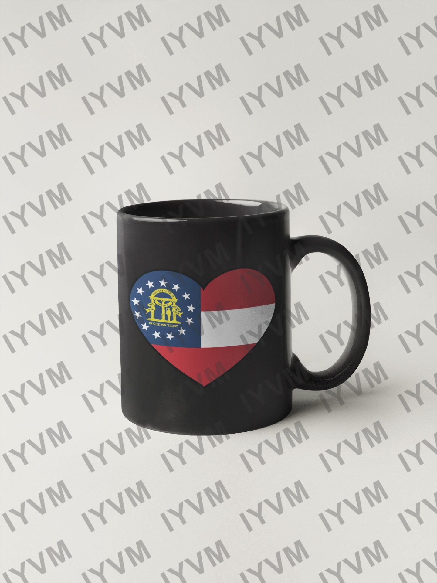 State of Georgia Flag Heart Sticker Decal  USA Georgia State  Atlanta  The Peach State  Cracker State / Empire State of the South