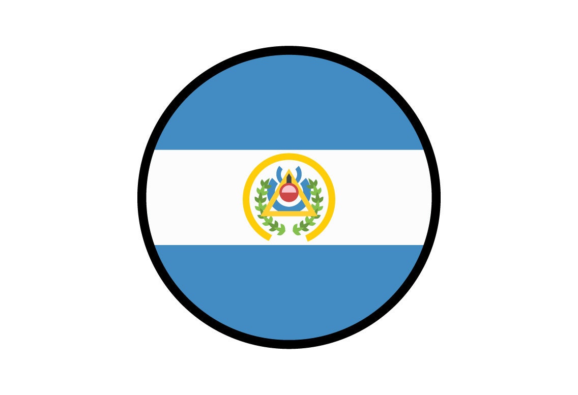 El Salvador Flag Circle Sticker Decal