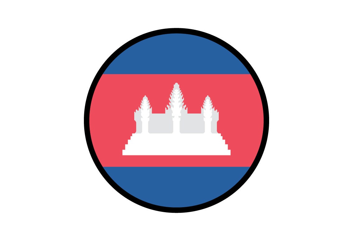 Cambodia Flag Circle Sticker Decal