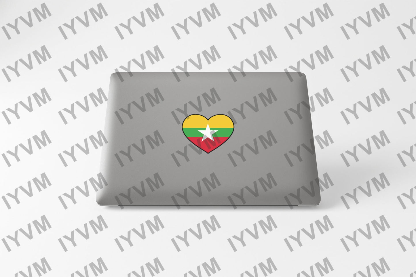 Myanmar Flag Heart Sticker Decal / Republic of the Union of Myanmar / Burma / Naypyidaw / Burmese /