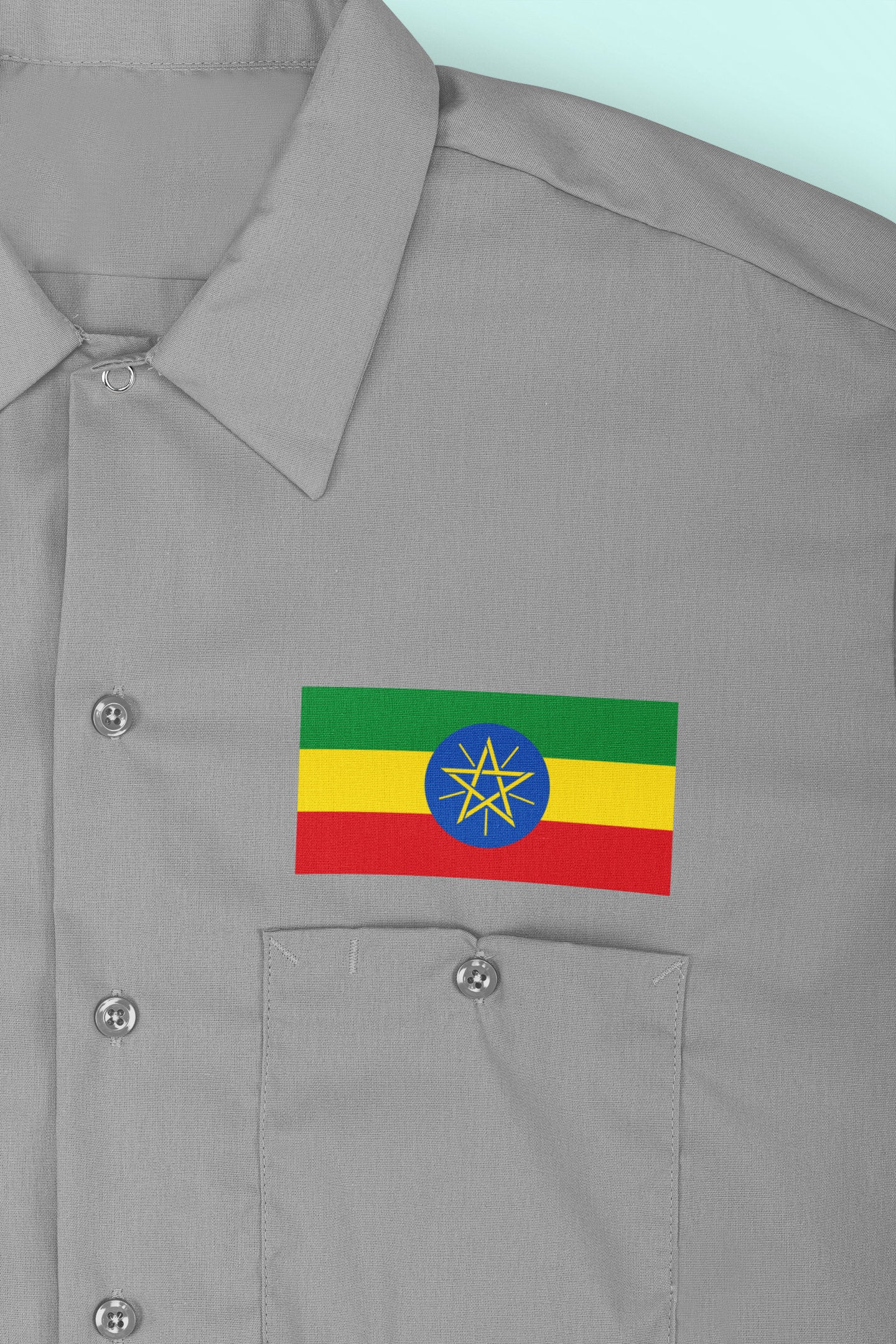 Ethiopia Flag Iron On Heat Transfer Vinyl HTV / Federal Democratic Republic of Ethiopia / Addis Ababa / Ethiopian