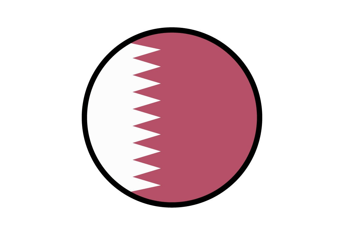 Qatar Flag Circle Sticker Decal
