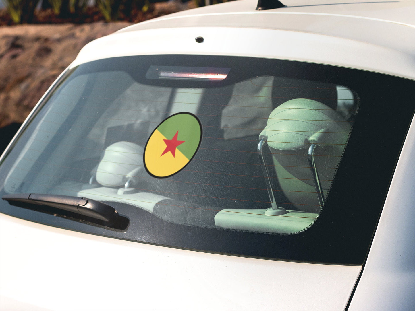 French Guiana Flag Circle Sticker Decal