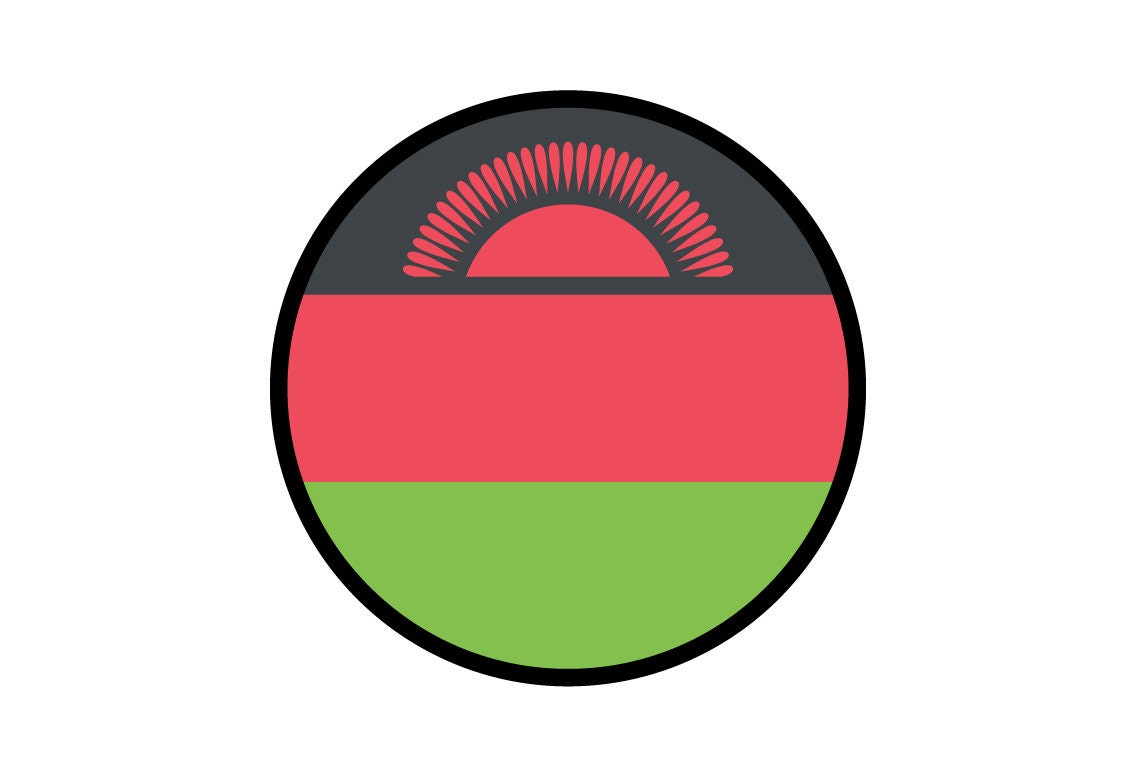Malawi Flag Circle Sticker Decal