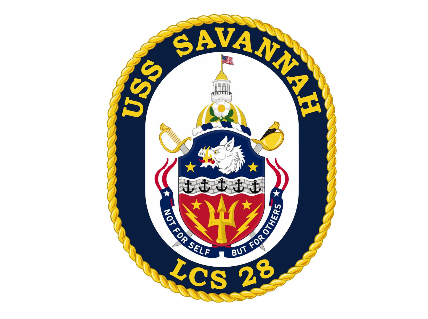 USS Savannah LCS-28 Badge Sticker Decal Independence Class Littoral combat ship Car Sticker Bumper Sticker for Car Emblem