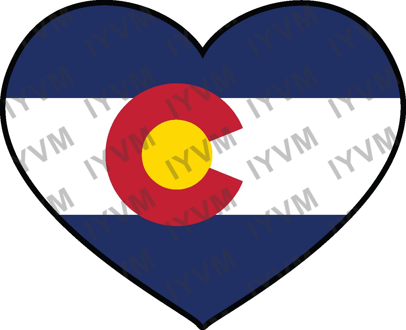 State of Colorado Flag Heart Sticker Decal  USA Colorado State  Denver  The Centennial State  Buffalo Plains State  Colorful Colorado /
