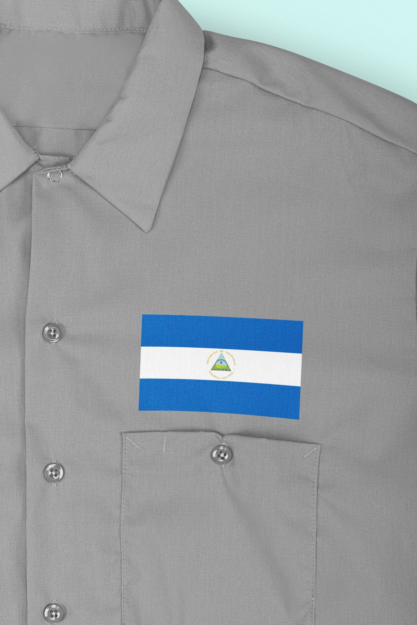 Nicaragua Flag Iron On Heat Transfer Vinyl HTV / Republic of Nicaragua / República de Nicaragua / En Dios confiamos / Managua /
