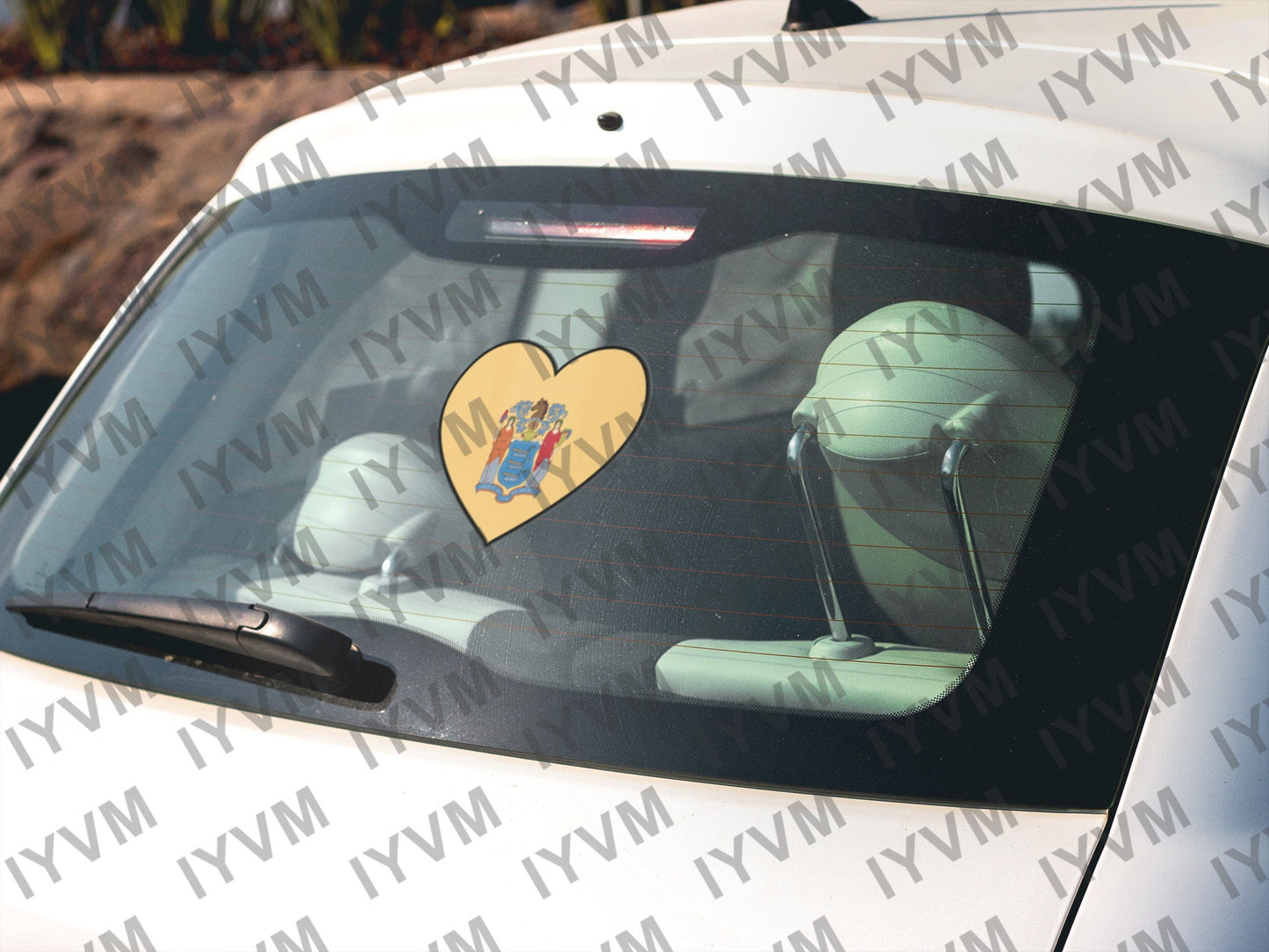 State of New Jersey Flag Heart Sticker Decal  USA New Jersey State  Trenton  The Garden State  The Crossroads of the Revolution /