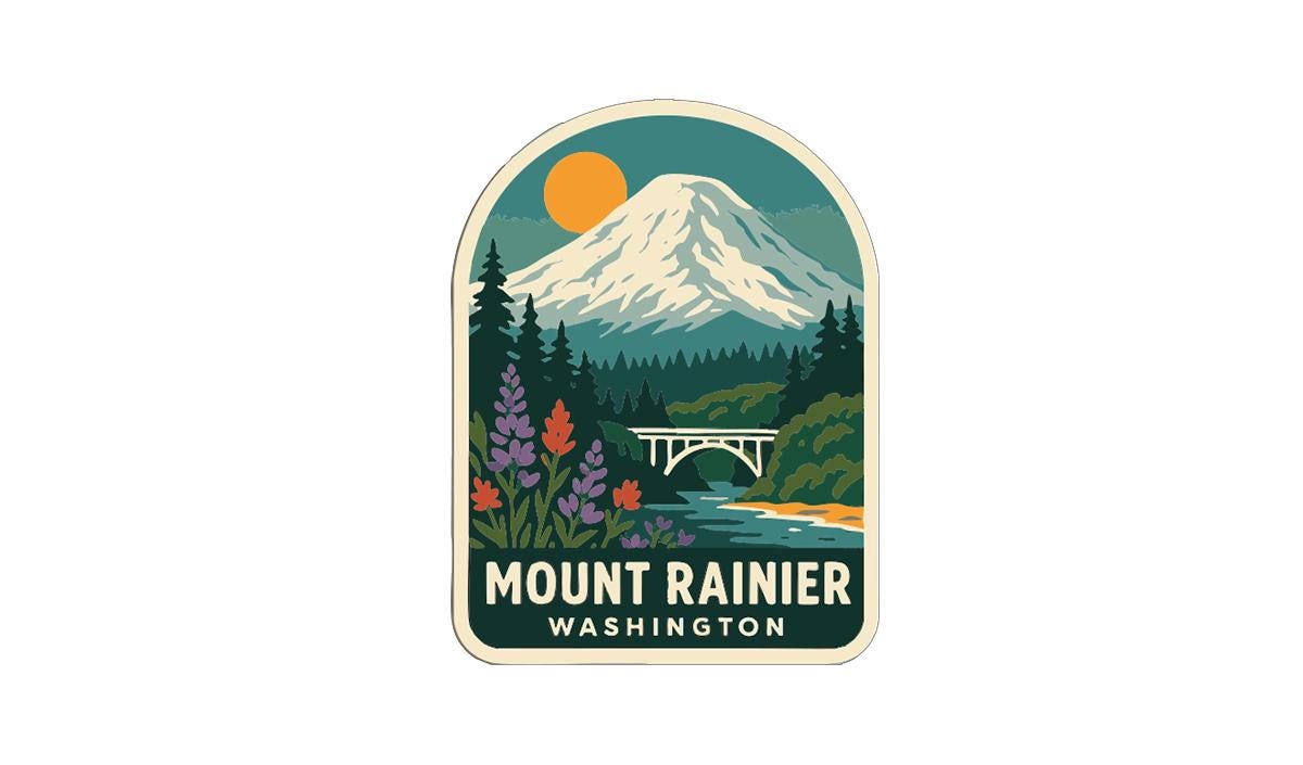 Mount Rainier Washington Iron On Heat Transfer Vinyl HTV Die-Cut Symbolic