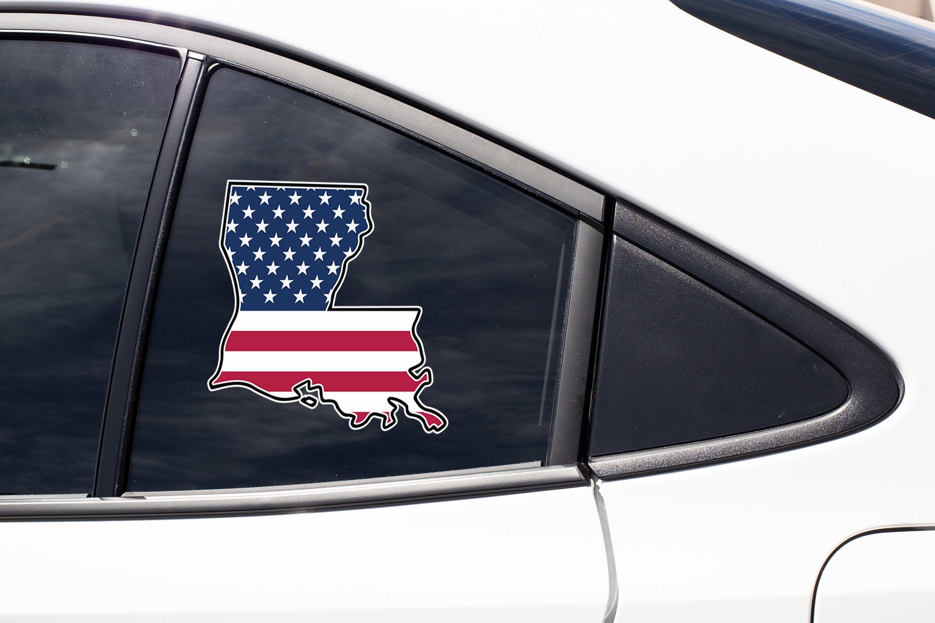 a car with a sticker of the state of illinois on it