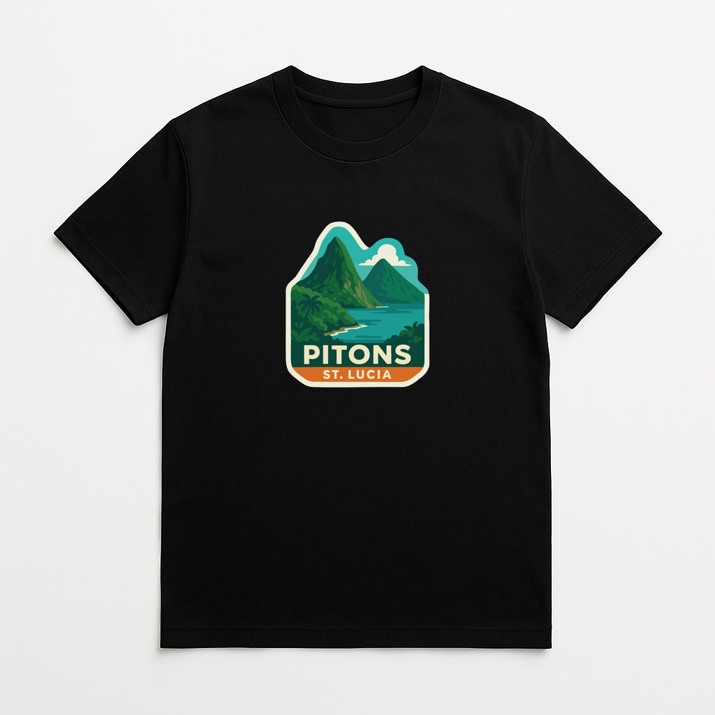 Pitons St. Lucia Iron On Heat Transfer Vinyl HTV Die-Cut Symbolic Landmark