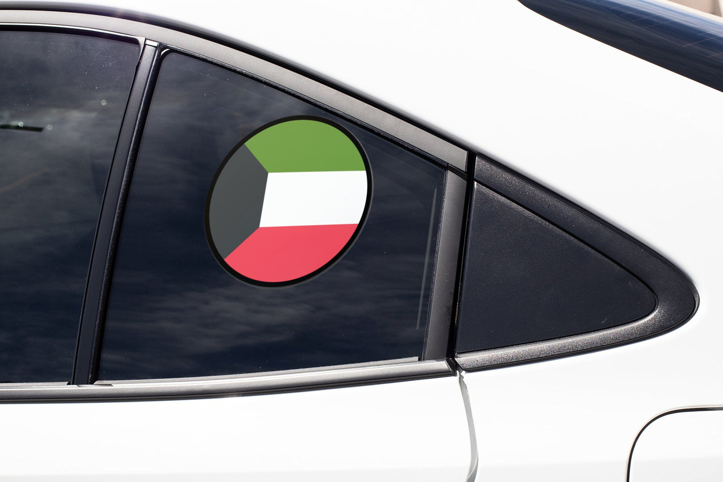 Kuwait Flag Circle Sticker Decal
