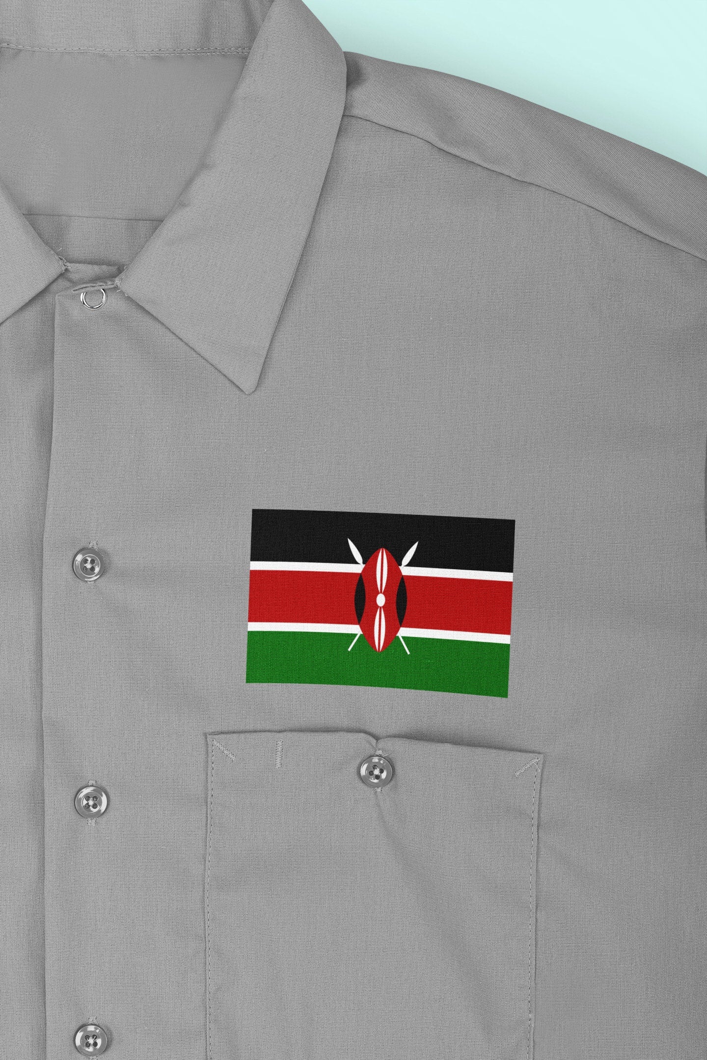 Kenya Flag Iron On Heat Transfer Vinyl HTV / Republic of Kenya / Harambee / Nairobi / Kenyan