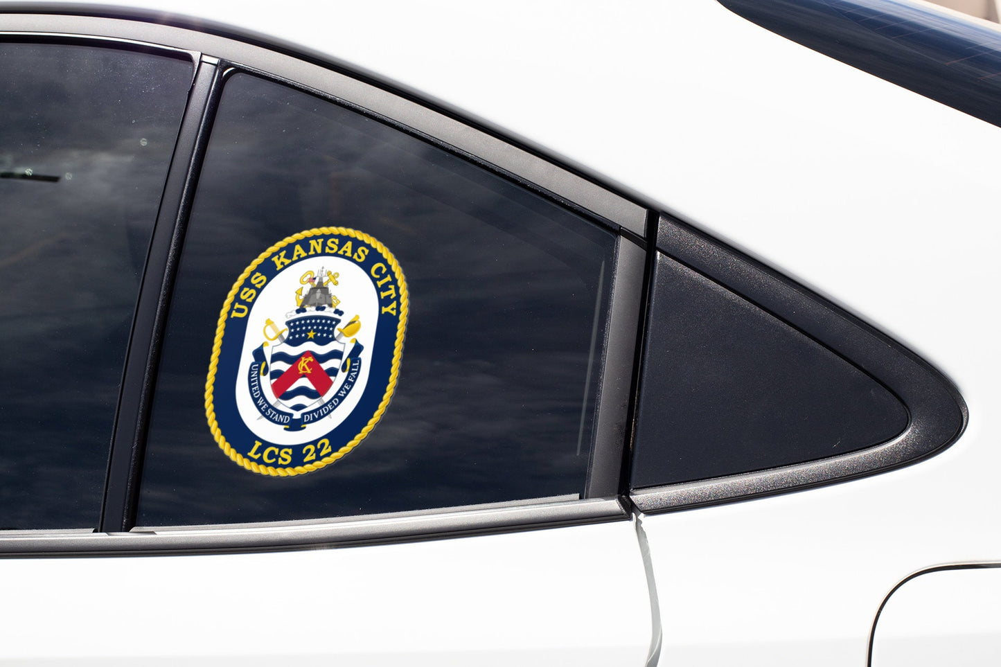 USS Kansas City LCS-22 Badge Sticker Decal Independence Class Littoral combat ship Car Sticker Bumper Sticker for Car Emblem