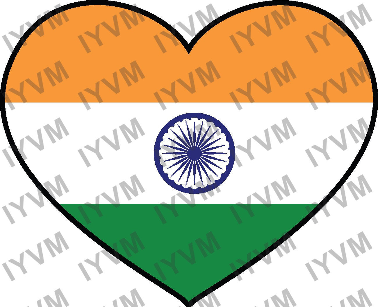 India Flag Heart Sticker Decal / Republic of India / Satyameva Jayate / New Delhi